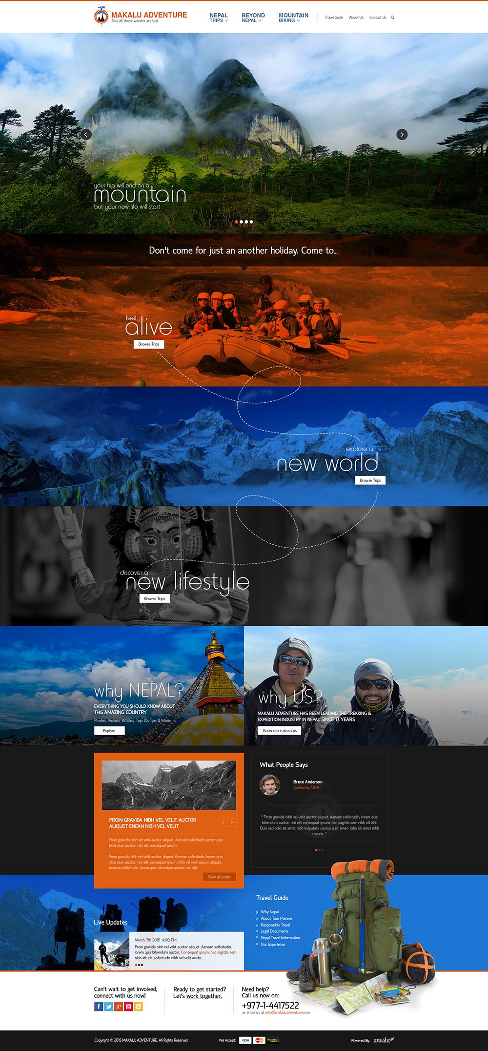 Makalu Adventure homepage