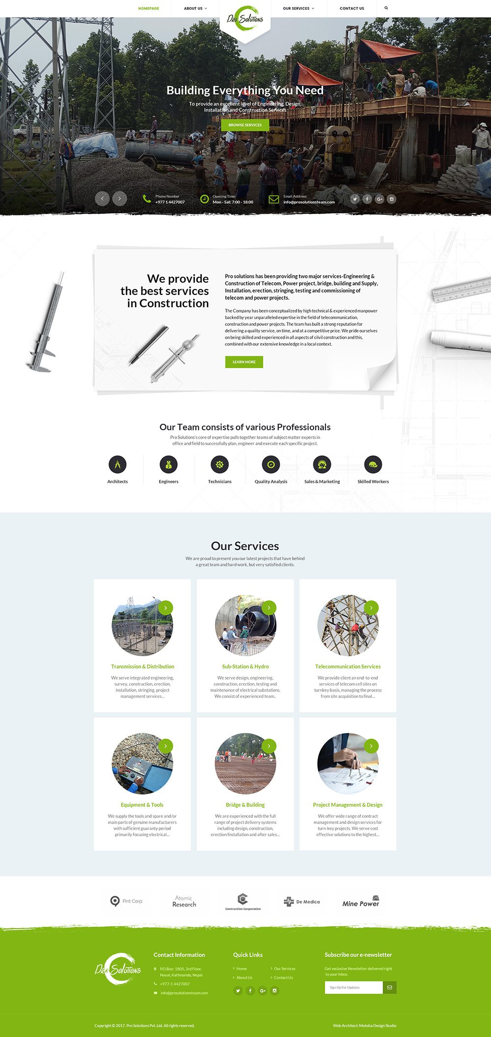 Pro Solutions homepage