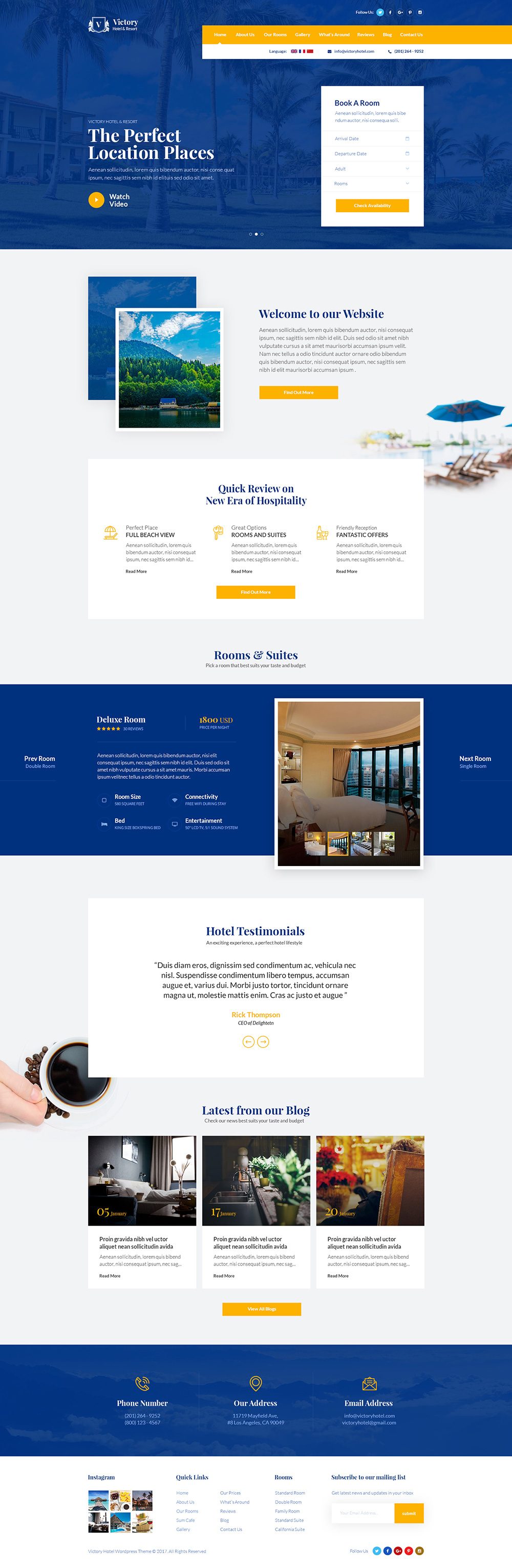 Victory Hotel homepage